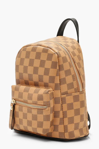 Checkered mini backpack